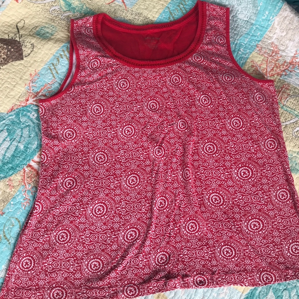 White Stag Red & White Scoop Neck Tank Size Large - Picture 2 of 5